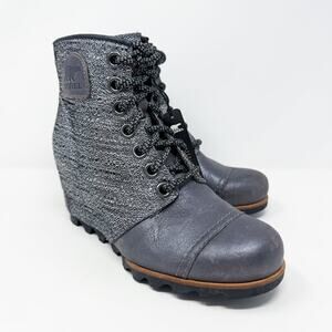 NWT Sorel Gray & Silver Joan of Arctic Wedge II PDX Bootie Women's Size 7.5